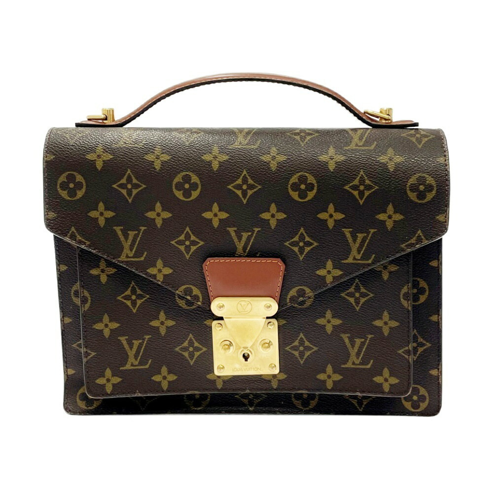 LOUIS VUITTON Monogram Monceau Handbag Brown